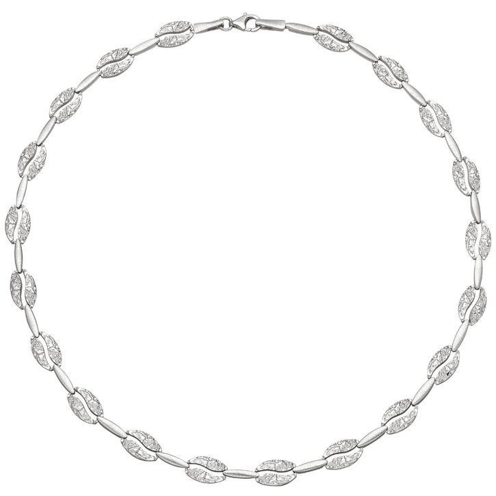 8.2mm Collier aus 925 Silber mattiert und gehämmert 45cm