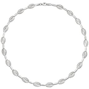 8,2mm Collier Halskette aus 925 Silber mattiert & gehämmert 45cm Halsschmuck