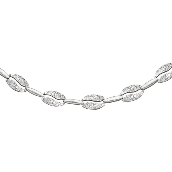 8.2mm Collier aus 925 Silber mattiert und gehämmert 45cm