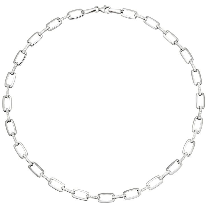 7.1mm Collier aus 925 Silber mit 154 Zirkonia 45cm