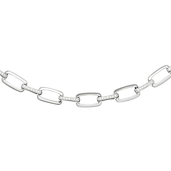 7.1mm Collier aus 925 Silber mit 154 Zirkonia 45cm