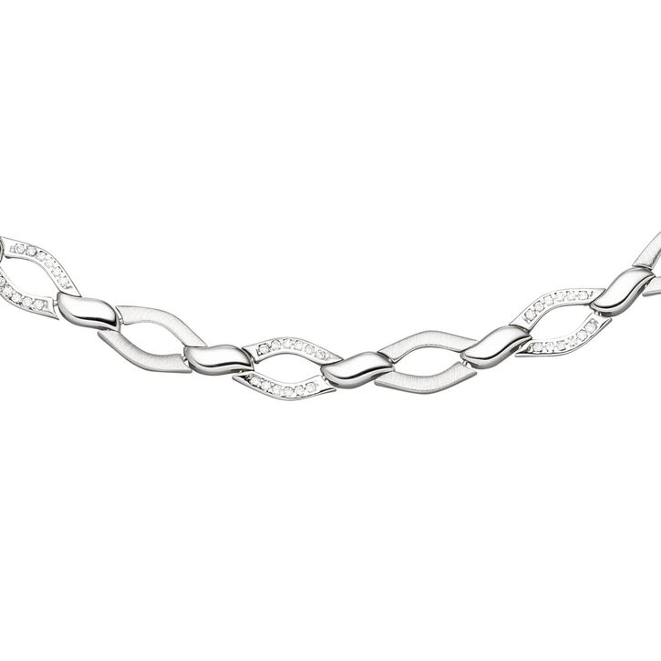 8mm Collier aus 925 Silber mit 144 Zirkonia 45cm