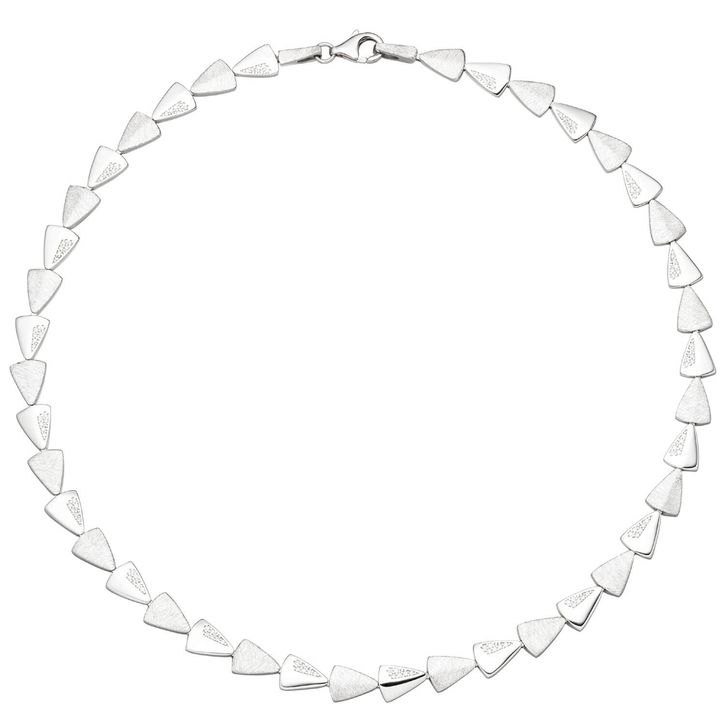 7.9mm Collier 925 Silber teilmatt 120 Zirkonia 45cm