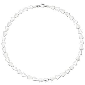 7,9mm Collier Halskette 925 Silber teilmatt mit 120 Zirkonia 45cm Halsschmuck