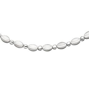 5,4mm Collier Halskette 925 Silber teilmattiert & rhodiniert 45cm Halsschmuck