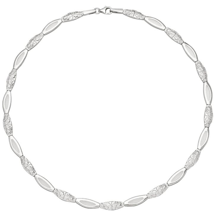 6.2mm Collier aus 925 Silber mattiert und gehämmert 45cm