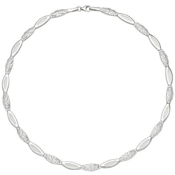 6.2mm Collier aus 925 Silber mattiert und gehämmert 45cm