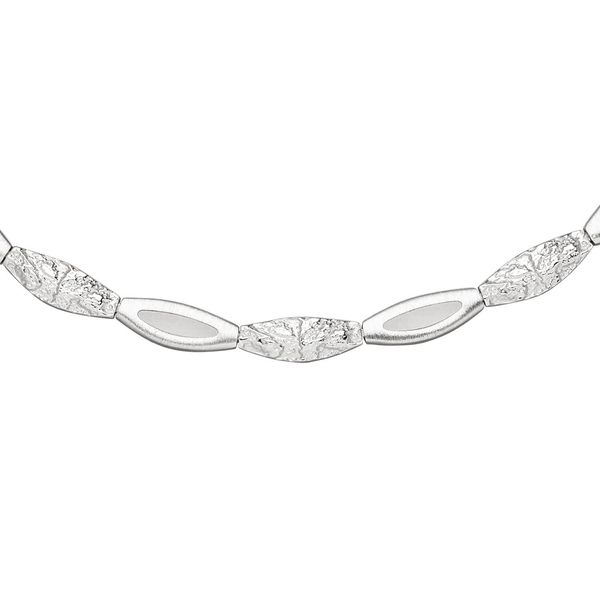 6.2mm Collier aus 925 Silber mattiert und gehämmert 45cm