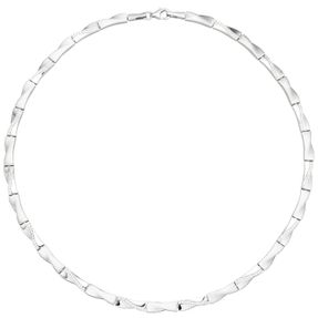 5,3mm Collier Halskette aus 925 Silber rhodiniert & teilmattiert mit 154 Zirkonia 45cm