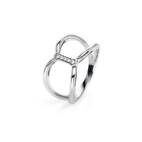 Ring aus 750 Gold Weißgold 5 Brillanten 0,05ct TW-SI B:7,9mm
