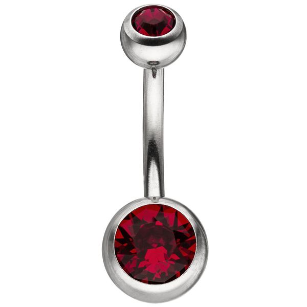 Piercing aus Edelstahl Swarovski Element rot Ø7.9mm