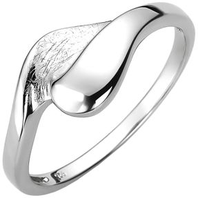 Ring aus 925 Silber teileismatt teilglänzend Fingerschmuck Fingerring rhodiniert