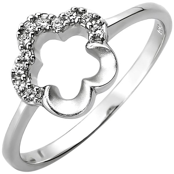 Ring Blume aus 925 Silber mit 11 Zirkonia