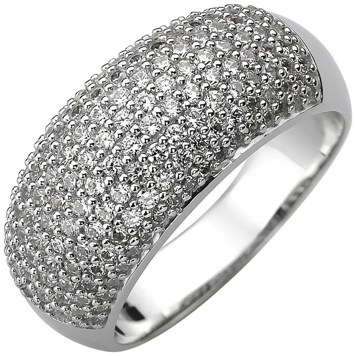 Pavé Ring 11mm breit aus 925 Silber 158 Zirkonia