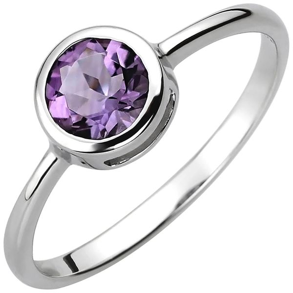 Solitär Ring aus 925 Silber Amethyst violett lila