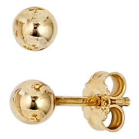 Paar Ohrstecker aus 333 Gold Gelbgold Kugel Ø 4mm Ohrringe Ohrschmuck