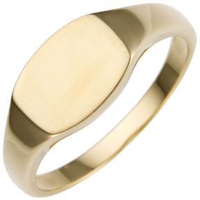 Ring aus 585 Gold Gelbgold flach teilmattiert Goldring Fingerring Unisex