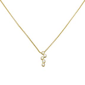 Halskette Collier aus 750 Gold Gelbgold mit 5 Diamanten Brillanten 0,05 ct. 45cm