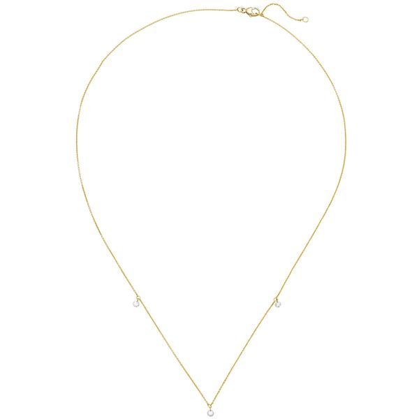 Collier 750 Gelbgold mit 2 Brillanten 0.18 Ct. 45cm