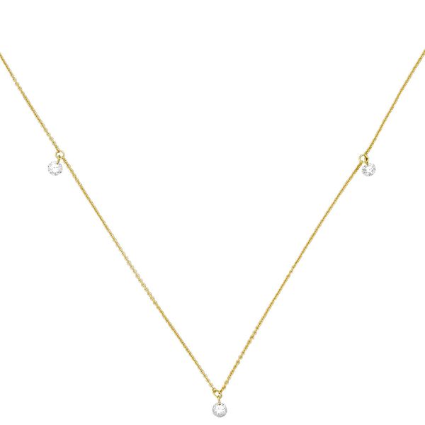 Collier 750 Gelbgold mit 2 Brillanten 0.18 Ct. 45cm