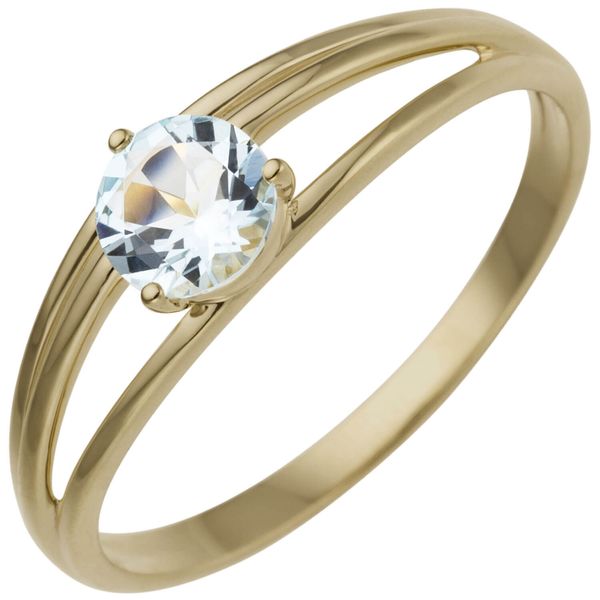 Ring aus 585 Gelbgold mit Blautopas hellblau