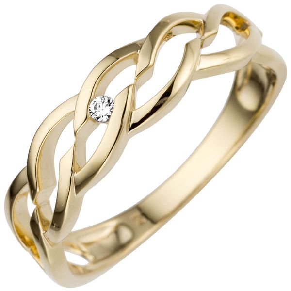 Ring aus 585 Gelbgold mit Brillant 0.02ct