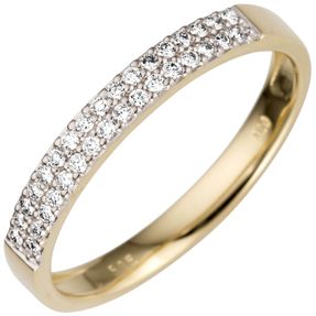 Ring aus 585 Gold Gelbgold mit 33 Diamanten Brillanten 0,2ct. Goldring Damen