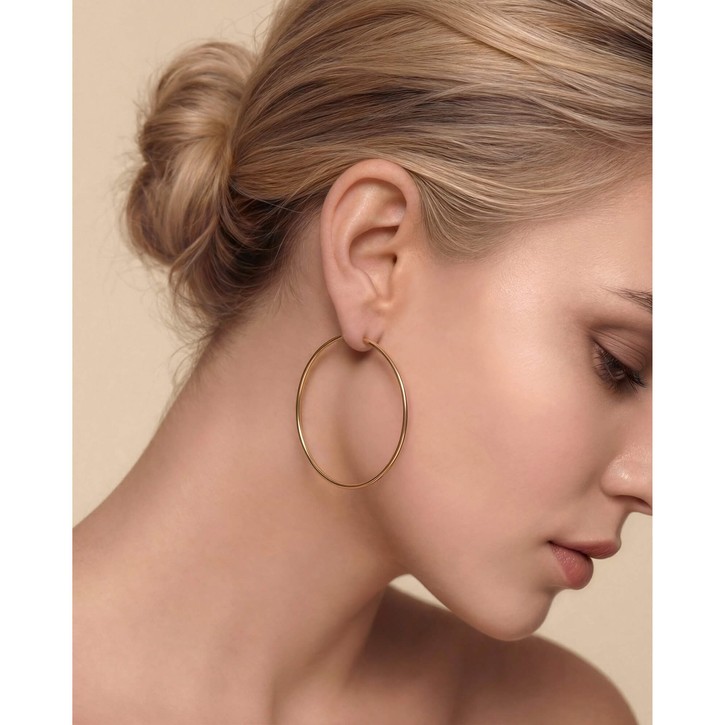 Paar Creolen 50mm aus 333 Gelbgold