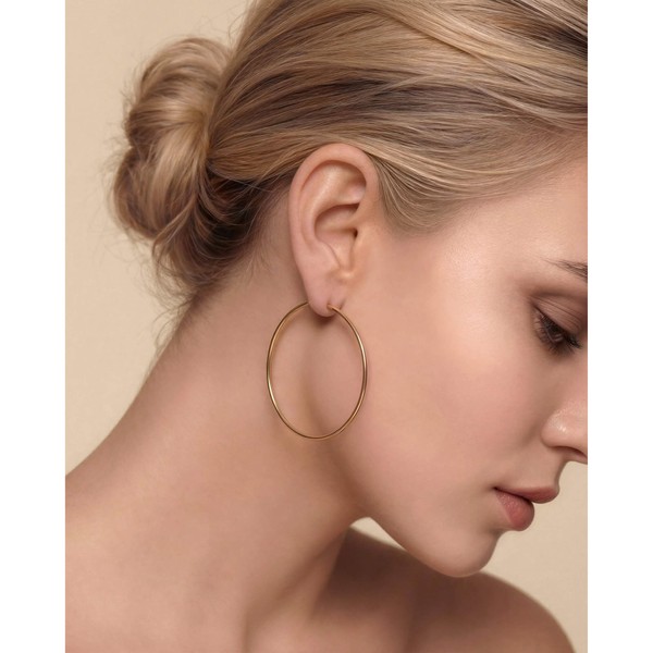 Paar Creolen 50mm aus 333 Gelbgold