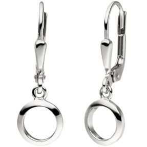 Ohrhänger Kreis Kreise Ø7,6mm aus 925 Silber Ohrringe Brisur glänzend