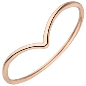 Schmaler Ring aus 585 Gold Rotgold 1,3mm glänzend Fingerring Goldring für Damen