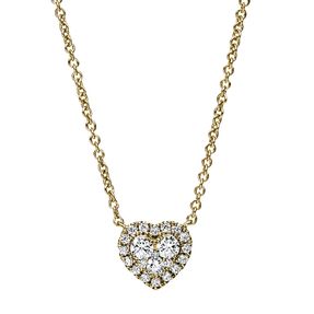 Collier Herz aus 585 Gold Gelbgold 22 Diamanten 0,25ct TW-SI L:45cm