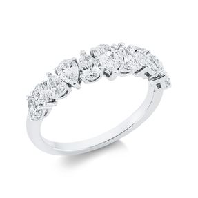 Halb-Memoire Ring aus 750 Weißgold 11 Diamanten 1,33ct E-VSI B:5,4mm