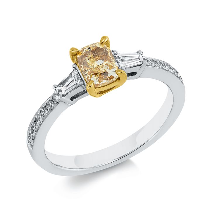 Ring aus 750 Gold gelb weiß 17 Brillanten 1.35ct