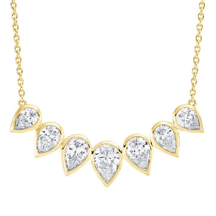 Collier aus 750 Gelbgold 7 Diamanten 1.71ct