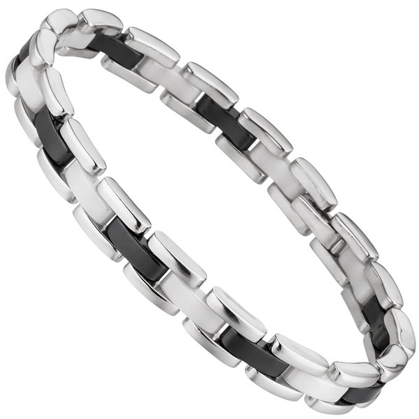 Armband 925 Silber schwarze und weiße Keramik