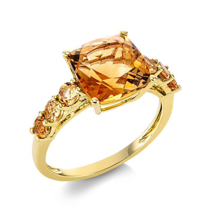 Ring aus 750 Gelbgold 7 Citrine