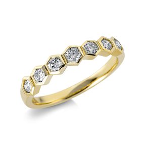 Ring aus 585 Gold Gelbgold 7 Brillanten 0,57ct TW-SI B:3,7mm