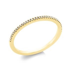 Halb-Memoire Ring aus 750 Gold Gelbgold 35 Brillanten 0,08ct W-SI B:1,1mm