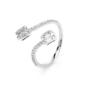 Ring aus 750 Gold Weißgold 42 Diamanten 0,45ct TW-SI B:18,2mm