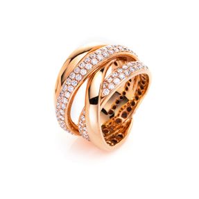 Ring aus 750 Gold Rotgold 87 Brillanten 1,01ct TW-VSI B:14,3mm