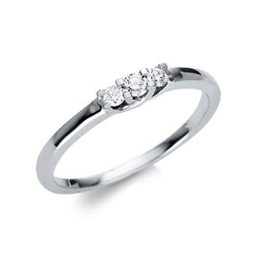 Halb-Memoire Ring aus 750 Weißgold 3 Brillanten 0,14ct TW-SI B:2,8mm