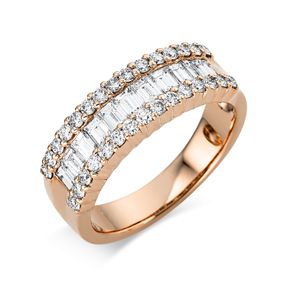 Ring aus 750 Gold Rotgold 43 Diamanten 1,02ct TW-VSI B:6,7mm