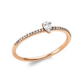 Ring aus 750 Gold Rotgold 25 Diamanten 0,18ct B:3,9mm 3er-Krappe