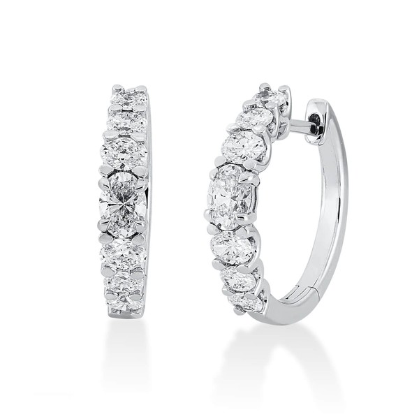 Creolen aus 750 Weißgold 14 Diamanten 1.16ct