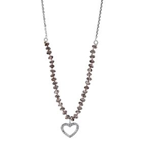 Collier Herz aus 750 Gold Weißgold 59 Diamanten 3,36ct L:42cm