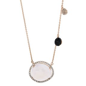 Collier aus 750 Rotgold Rauchquarz 6,79ct 94 Diamanten 0,57ct TW-VSI/SI L:42cm