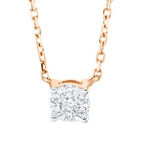 Collier aus 750 Gold weiß/rot 7 Brillanten 0,09ct TW-SI L:45cm