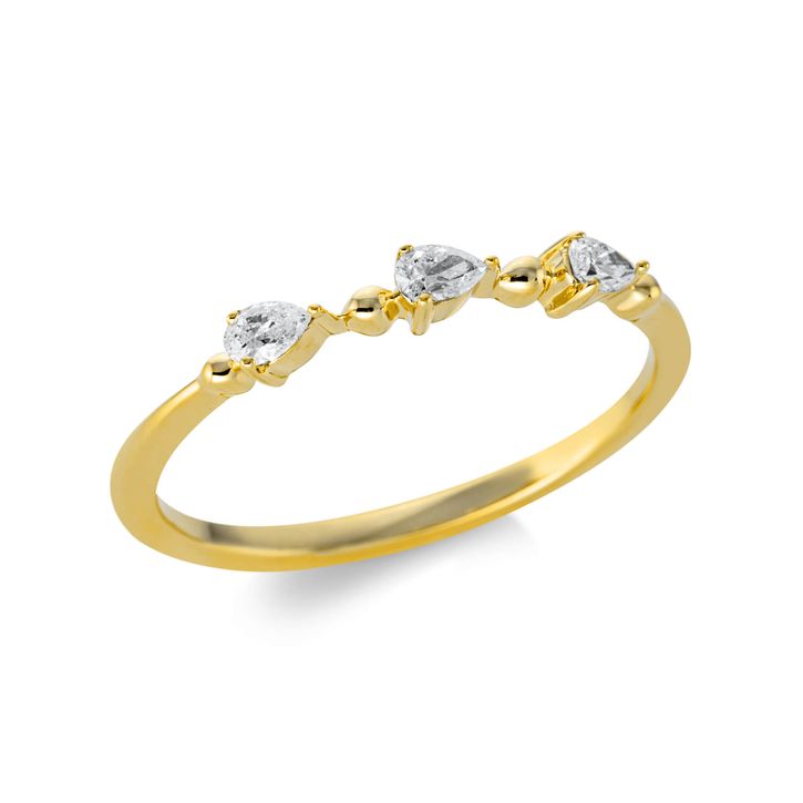 Ring aus 750 Gelbgold 3 Diamanten 0.16ct