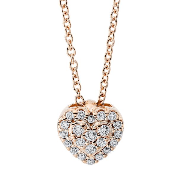 Collier Herz aus 585 Rotgold 22 Brillanten 0.1ct